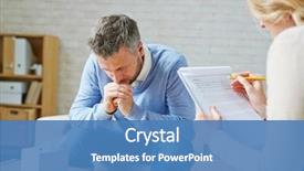  Presentation with psychology - Beautiful slide deck featuring psychology - tense man visiting his psychologist backdrop and a teal colored foreground