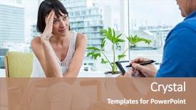  Presentation with consulting - Theme consisting of psychology - woman consulting a therapist background and a coral colored foreground