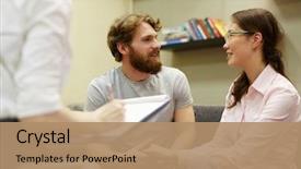  Presentation with psychology - PPT theme with psychology - young couple reconciled after psychological background and a coral colored foreground