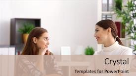  Presentation with female - Theme having psychology - young female psychologist working background and a soft green colored foreground