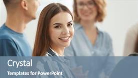  Presentation with psychotherapy - PPT layouts enhanced with psychology - young woman at group psychotherapy background and a seafoam green colored foreground