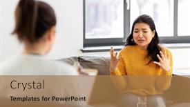  Presentation with psychotherapy - Slide set having psychology-and-mental-therapy-concept background and a coral colored foreground