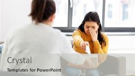  Presentation with psychology - PPT layouts consisting of psychology-and-mental-therapy-concept background and a light gray colored foreground