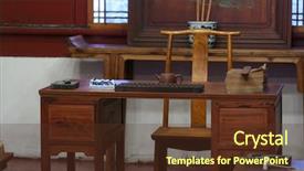  Presentation with chinese chinese - Slide deck having psychology culture - old chinese desk background and a tawny brown colored foreground