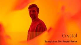  Presentation with emotions - PPT theme with psychology-emotions-an-art-portrait background and a dark gray colored foreground