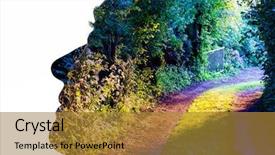  Presentation with magical - Audience pleasing presentation theme consisting of psychology healthy - double exposure of woman backdrop and a gold colored foreground