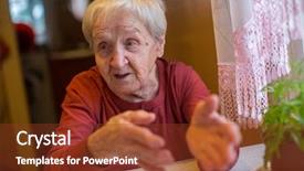  Presentation with psychology - Cool new presentation theme with psychology healthy - emotional elderly woman a psychological backdrop and a tawny brown colored foreground
