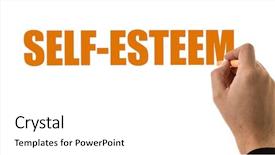  Presentation with self esteem - Beautiful presentation design featuring psychology interview - self-esteem backdrop and a white colored foreground