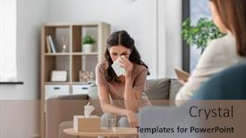  Presentation with mental health - Presentation theme having psychology-mental-health-and-people background and a coral colored foreground