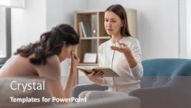  Presentation with psychotherapy - Theme with psychology-mental-health-and-people background and a coral colored foreground