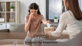  Presentation with mental health - Presentation theme having psychology-mental-health-and-people background and a coral colored foreground