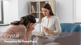  Presentation with psychotherapy - Presentation design featuring psychology-mental-health-and-people background and a violet colored foreground