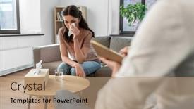  Presentation with mental health - Presentation theme consisting of psychology-mental-health-and-people background and a coral colored foreground