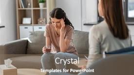  Presentation with mental-health - Presentation theme with psychology-mental-health-and-people background and a coral colored foreground