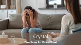  Presentation with psychotherapy - Presentation theme having psychology-mental-health-and-people background and a violet colored foreground