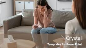  Presentation with psychotherapy - Slides with psychology-mental-health-and-people background and a violet colored foreground