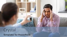  Presentation with indian woman - PPT theme having psychology-mental-therapy-and-people background and a teal colored foreground