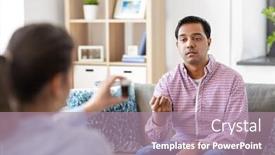  Presentation with psychotherapy - Beautiful slide set featuring psychology-mental-therapy-and-people backdrop and a coral colored foreground