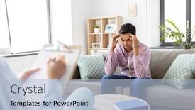  Presentation with psychotherapy - Slides featuring psychology-mental-therapy-and-people background and a light blue colored foreground