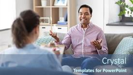  Presentation with indian woman - Presentation consisting of psychology-mental-therapy-and-people background and a ocean colored foreground