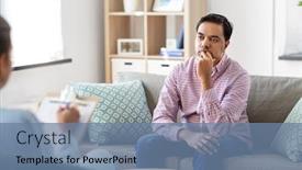  Presentation with indian woman - Presentation design having psychology-mental-therapy-and-people background and a seafoam green colored foreground