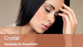  Presentation with eyes - Slide deck enhanced with psychology model - beautiful sensual brunette woman background and a  colored foreground