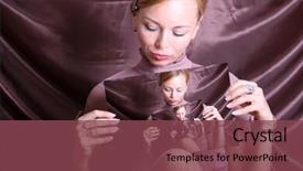  Presentation with conceptual framework - Presentation consisting of psychology model - conceptual endless portrait woman looking background and a violet colored foreground