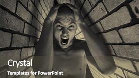  Presentation with brick wall - Slide deck consisting of psychology model - portrait of a muscular man background and a dark gray colored foreground