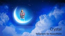  Presentation with pretty girl - Presentation theme with psychology model - young pretty girl sitting background and a teal colored foreground