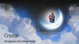  Presentation with pretty girl - Slides featuring psychology model - young pretty girl sitting background and a light blue colored foreground