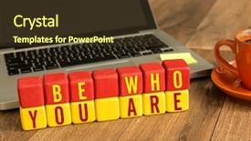  Presentation with cube - Slides consisting of know individual - be who you are written background and a tawny brown colored foreground