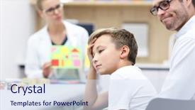  Presentation with child psychology - Theme featuring test psychology - picture of child psychologist working background and a  colored foreground