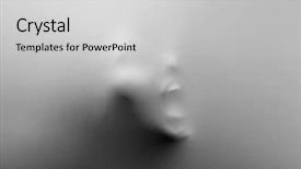 Presentation with human face - PPT theme with screaming human face pressing background and a light gray colored foreground