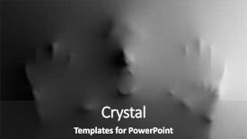  Presentation with human face - Presentation theme consisting of screaming human face with hands pressing through fabric as horror background background and a dark gray colored foreground