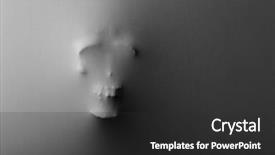  Presentation with horror - Slides featuring human head - skull pressing through fabric background and a dark gray colored foreground