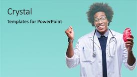  Presentation with native american indian mexico - Slide deck featuring psychology winning - afro american cardiologist doctor man background and a  colored foreground