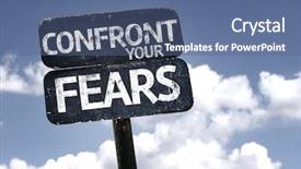  Presentation with psychology - Presentation consisting of psychology winning - confront your fears sign background and a ocean colored foreground