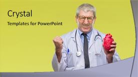  Presentation with congenital heart disease pediatric cardiology - Audience pleasing slide set consisting of psychology winning - handsome senior cardiologist doctor man backdrop and a yellow colored foreground