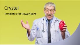  Presentation with cardiologist - Cool new slides with psychology winning - handsome senior cardiologist doctor man backdrop and a  colored foreground