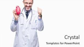  Presentation with cardiologist - Amazing theme having psychology winning - middle age senior hoary cardiologist backdrop and a  colored foreground