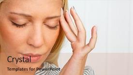  Presentation with heat stress - Cool new presentation theme with psychosomatic - young woman with stress-related pain backdrop and a  colored foreground