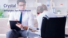  Presentation with patient simulation - PPT layouts consisting of psychotherapist to deal with consequences background and a  colored foreground