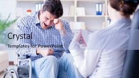  Presentation with loyality patient - Amazing slides having psychotherapist to deal with consequences backdrop and a  colored foreground