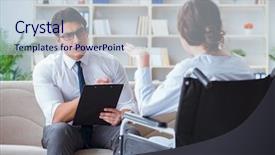  Presentation with patient and confidential - Cool new PPT theme with psychotherapist to deal with consequences backdrop and a lemonade colored foreground