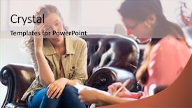  Presentation with psychotherapy - PPT theme having psychotherapy - psychologist having session with her background and a soft green colored foreground