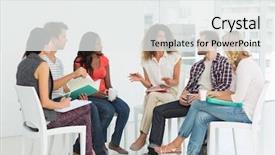  Presentation with psychotherapy - Presentation theme with psychotherapy - therapist speaking to a rehab background and a white colored foreground