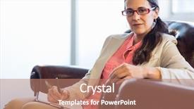  Presentation with office - Beautiful slides featuring psychotherapy - woman psychologist sitting down backdrop and a coral colored foreground