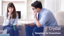  Presentation with love - PPT layouts consisting of psychotherapy - young woman visiting male psychologist background and a ocean colored foreground