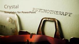  Presentation with psychotherapy - Presentation design enhanced with psychotherapy-word-written background and a lemonade colored foreground