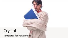  Presentation with mad children - Slide set having psychotic - young mad man isolated background and a  colored foreground